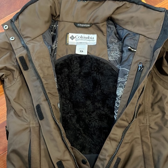 🌸 Columbia Titanium Omni-tech Brown Insulated Jacket Winter Size Small - Picture 4 of 9